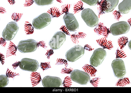 Haufen von Schokolade Limetten Bonbons Stockfoto