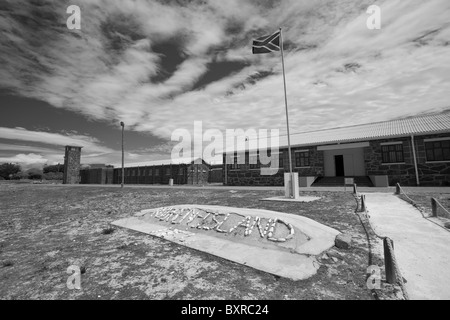 Haupteingang zum politischen Gefangenen Flügel, Robben Island Hochsicherheitsgefängnis, Cape Town, South Africa Stockfoto