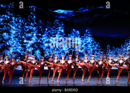 "Schlittenfahrt" Szene - die Radio City Music Hall Weihnachts-spektakuläre Show in New York City 2010 Stockfoto