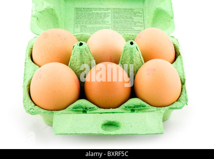 6 frischen Eiern, UK Stockfoto