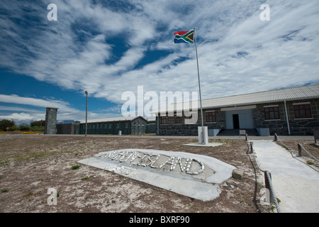 Haupteingang zum politischen Gefangenen Flügel, Robben Island Hochsicherheitsgefängnis, Cape Town, South Africa Stockfoto