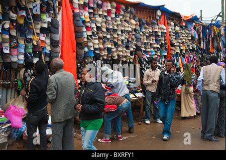 Straßenszene, Mercato Addis Abeba, Äthiopien-Afrika-Markt Stockfoto