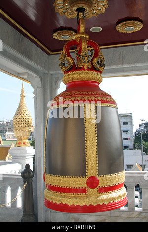 Glocke am Wat Traimit, der Tempel des goldenen Buddha in Bangkok, Thailand Stockfoto