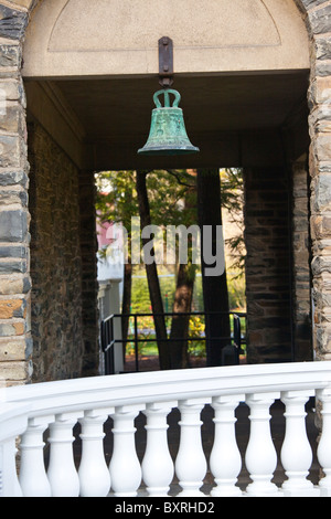 Glocke am Franklin D Roosevelt Haus in Hyde Park, New York Stockfoto