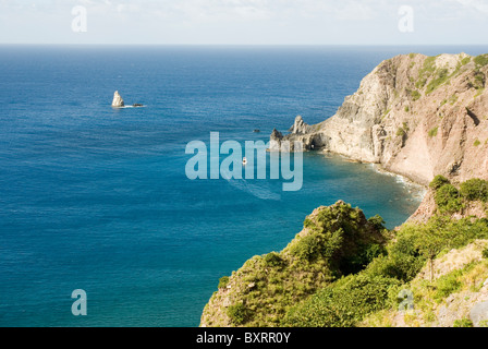 Karibik, Inseln unter dem Winde, Saba - Blick auf Bucht von Wells Stockfoto