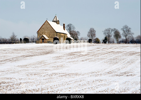 st huberts Kirche im Schnee idsworth chalton hampshire england Stockfoto