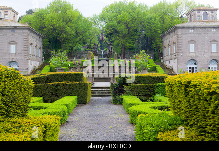 Quadrato Brunnen auf den italienischen Garten, Villa Lante, Bagnaia, Latium, Italien Stockfoto