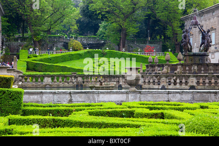 Quadrato Brunnen auf den italienischen Garten, Villa Lante, Bagnaia, Latium, Italien Stockfoto
