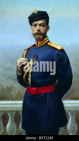 Zar Nikolaus II von Russland (1868-1918). In diesem Jahr 1905 Gemälde von H Manizer (1847-1925) zeigt er die Reihenfolge der St. Vladimir Stockfoto