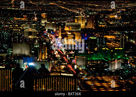 Luftaufnahme von Las Vegas NV in der Nacht