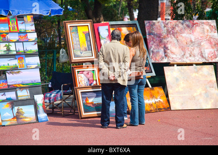 Samstag-Basar in San Jacinto Plaza San Angel, Mexiko-Stadt Mexiko Stockfoto