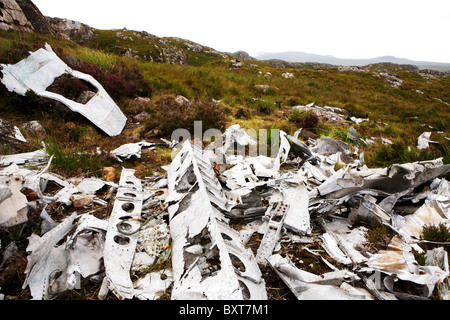 Der Rumpf des USAAF B-24 Liberator 42-95095, der nach dem Zweiten Weltkrieg 1945 auf dem Heimweg in die USA in die Fairy Lochs stürzte. Stockfoto