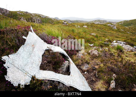 Der Rumpf des USAAF B-24 Liberator 42-95095, der nach dem Zweiten Weltkrieg 1945 auf dem Heimweg in die USA in die Fairy Lochs stürzte. Stockfoto