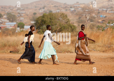 JUBA, Südsudan, 8. Dezember 2010: Gudale West, ein neu besiedelten Gebietes bevölkert von Southern Sudan Rückkehrer Stockfoto