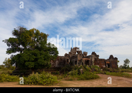 Die alten Tempelruinen von Phnom Chisor - Takeo Province, Kambodscha Stockfoto