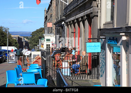 Edinburgh, Herbst, Neustadt, Frederick Street, Cafés, Firth Of Forth In Ferne Stockfoto