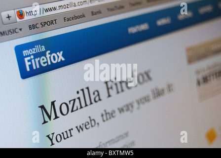 Ein Foto-Illustration zeigt Details zu den Mozilla FireFox Web-browser Stockfoto