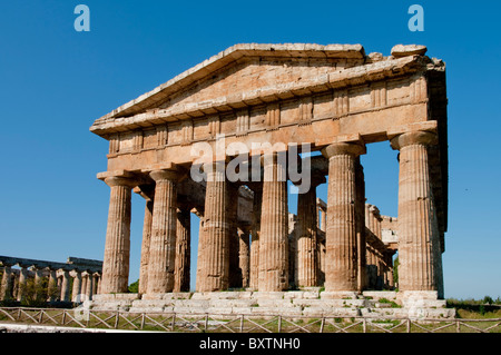 Europa, Italien, Paestum, Hera, Ruinen, Campania, Tyrrhenischen Küste Stockfoto