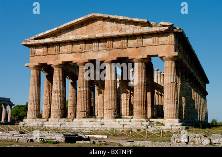 Europa, Italien, Paestum, Hera, Ruinen, Campania, Tyrrhenischen Küste Stockfoto