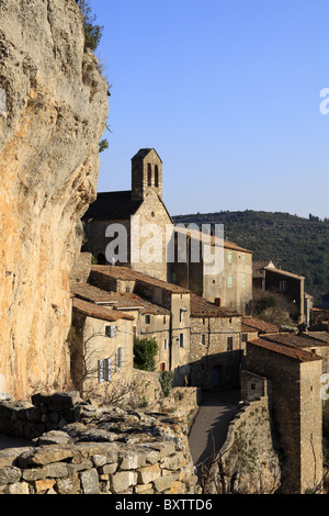Minerve, ein hoch gelegenes Dorf und eines der schönsten Dörfer in Frankreich in den Schluchten von Cesse und Brian. Occitanie, Frankreich Stockfoto