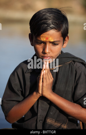 Porträt eines jungen indischen Ayyappa Andhra Pradesh in Indien Stockfoto