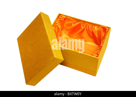 hübsches kleines Geschenk-Box, die isoliert auf weiss Stockfoto