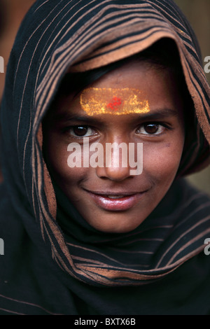 Porträt eines jungen indischen Ayyappa Andhra Pradesh in Indien Stockfoto