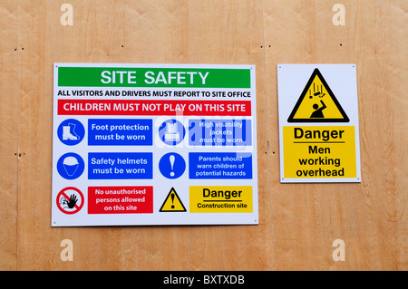 Construction Site Sicherheit Zeichen, Cambridge, England, UK Stockfoto