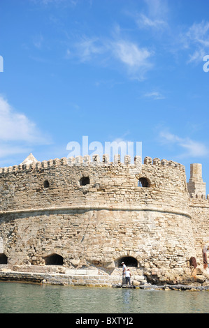 Heraklion-Burg auf der Hafenmauer, Kreta, Griechenland Stockfoto