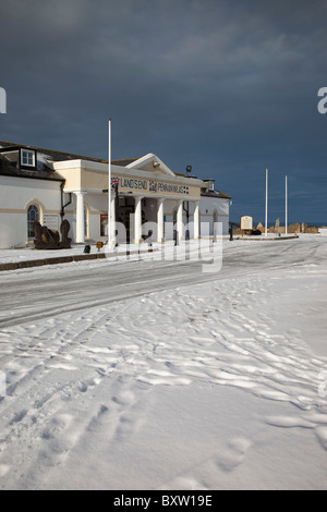 Endland im Schnee; Cornwall; Winter Stockfoto