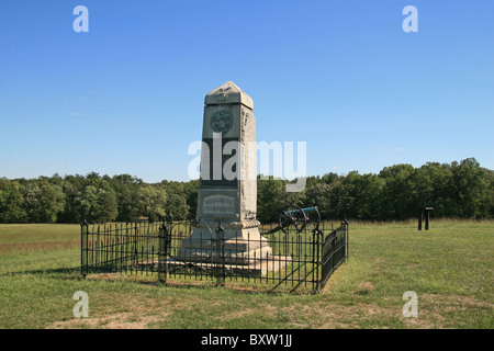 Ein New York-Denkmal auf dem Manassas National Battlefield Park, Virginia, Vereinigte Staaten von Amerika. Stockfoto
