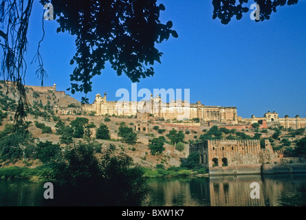 Jaigarh und Amber Forts Maota See, Amer (Jaipur), Rajasthan, Indien Stockfoto