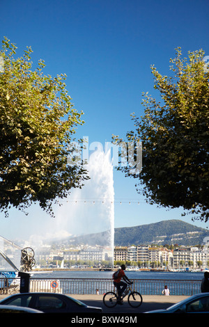 Die Jet De Eau in Genf Schweiz, Europa. Stockfoto