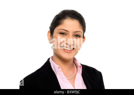 Eine junge Geschäftsfrau Lächeln auf den Lippen. Stockfoto