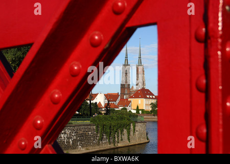 Details der "Sand-Bridge" (die meisten Piaskowy) in Breslau, Niederschlesien, Polen. Stockfoto