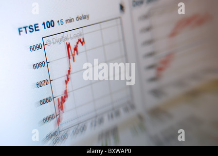 Ein Foto-Illustration von der BBC-News-Website zeigt FTSE 11 Aktien Stockfoto