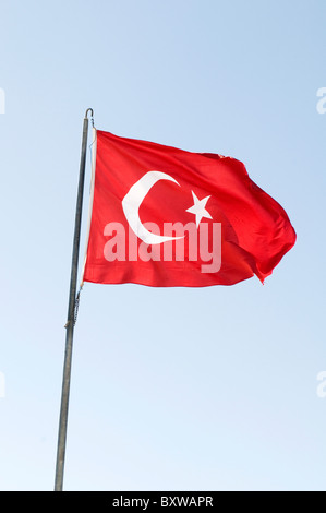 Türkei türkische Nationalflagge Albayrak Alsancak Fahnen Cresent star roter Mond Identität Stockfoto