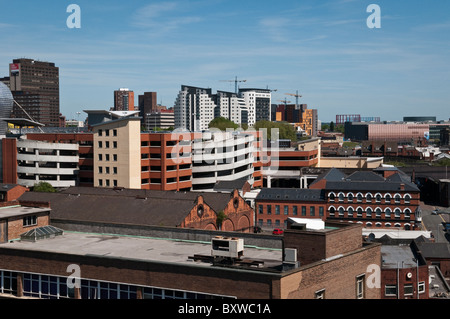 Birmingham City Zentrum Skyline Blick nach Osten Stockfoto