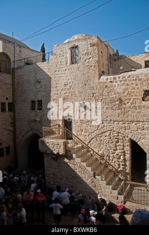 Treppe zum Zimmer des letzten Abendmahls nur außerhalb der Stadtmauern von Jerusalem. Stockfoto