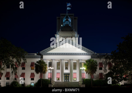 USA, Florida, Tallahassee, Old State Capitol Building bei Nacht Stockfoto