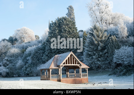 Winter am Flussufer bei Ross-on-Wye Stockfoto