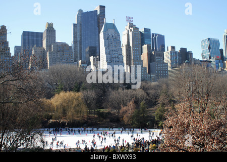 Central Park Eisbahn in New York City, USA Stockfoto