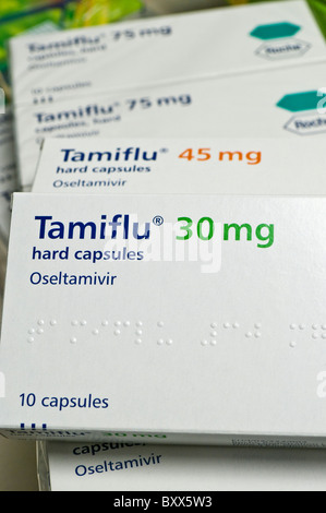 Tamiflu (Osteltamivir) 30mg, 45mg und 75mg-Kapseln Stockfoto