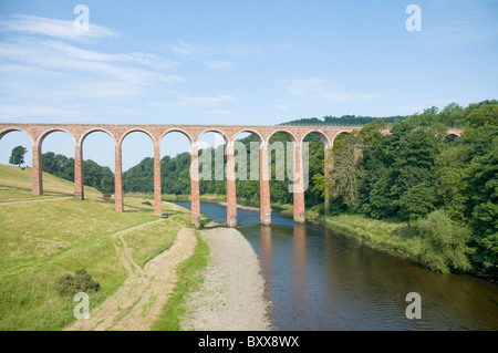 Leaderfoot Viadukt über den Fluss Tweed nr Melrose Scottish Borders Schottland, Stockfoto