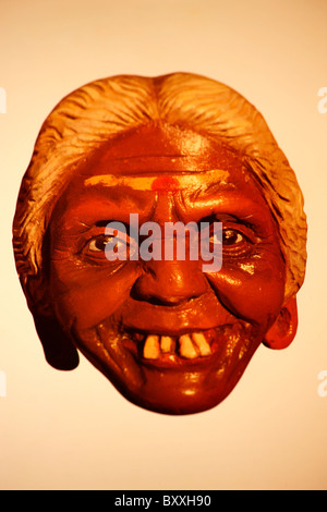 Ein Bild von einer alten Dame aus dem Süden Indiens Stockfoto