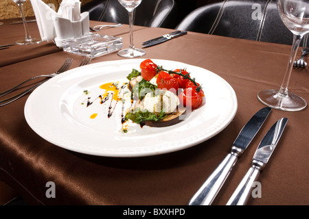 Gegrilltes Gemüse mit mozzarella Stockfoto