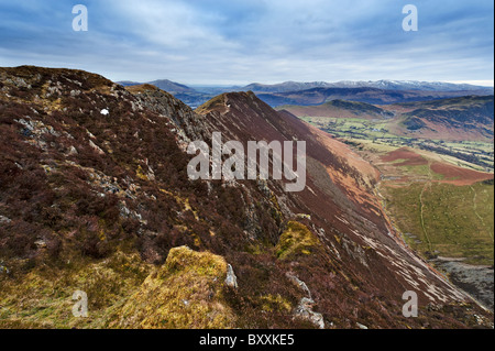 Blick in Richtung Causey Hecht und die Newlands Valley Stockfoto