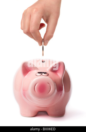 Ein Schwein, Ihr Geld in Zeit zu sparen Stockfoto