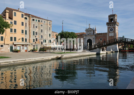 Venedig. Italien. Eintritt in die Arsenale im Stadtteil Castello. Stockfoto