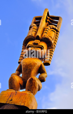 Hawaii Tiki Holzschnitzerei Stockfoto